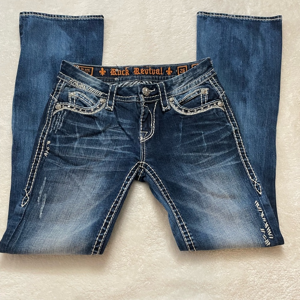 Rock Revival Women's Blue Jeans Size 26 Gloria Boot